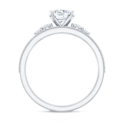 Lab Grown Diamond 6 MM Cushion Engagement Ring with Wedding band