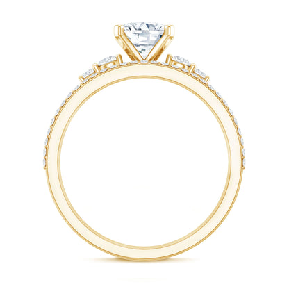 Lab Grown Diamond 6 MM Cushion Engagement Ring with Wedding band
