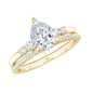 Certified Lab Grown Diamond 6X8 MM Teardrop Bridal Ring Set