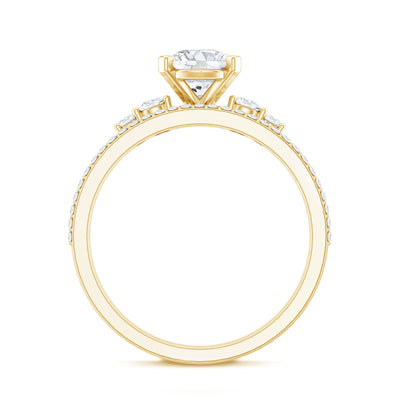 Certified Lab Grown Diamond 6X8 MM Teardrop Bridal Ring Set
