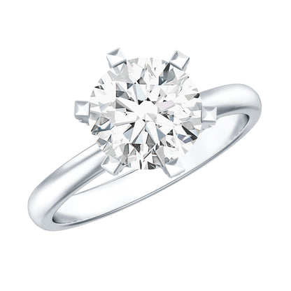 8 MM Round Brilliant Cut Lab Grown Diamond Engagement Ring