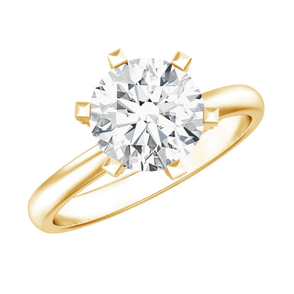 8 MM Round Brilliant Cut Lab Grown Diamond Engagement Ring