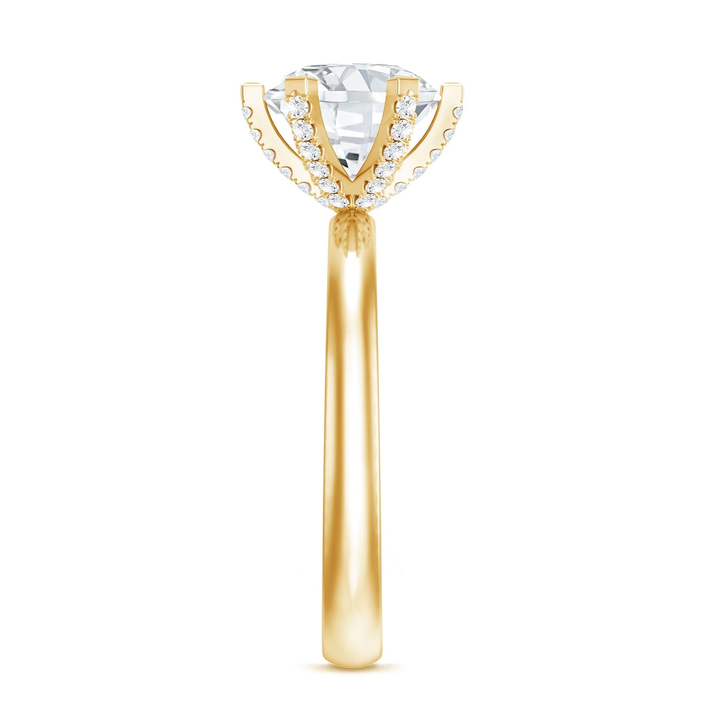 8 MM Round Brilliant Cut Lab Grown Diamond Engagement Ring