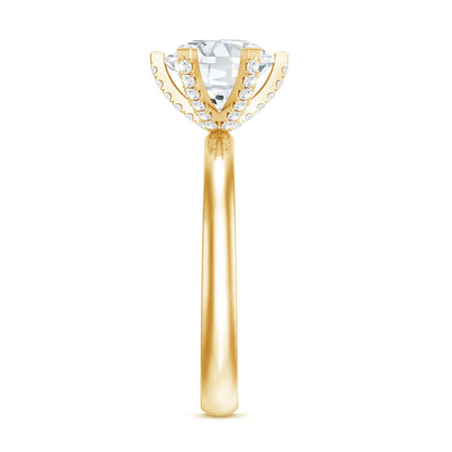 8 MM Round Brilliant Cut Lab Grown Diamond Engagement Ring