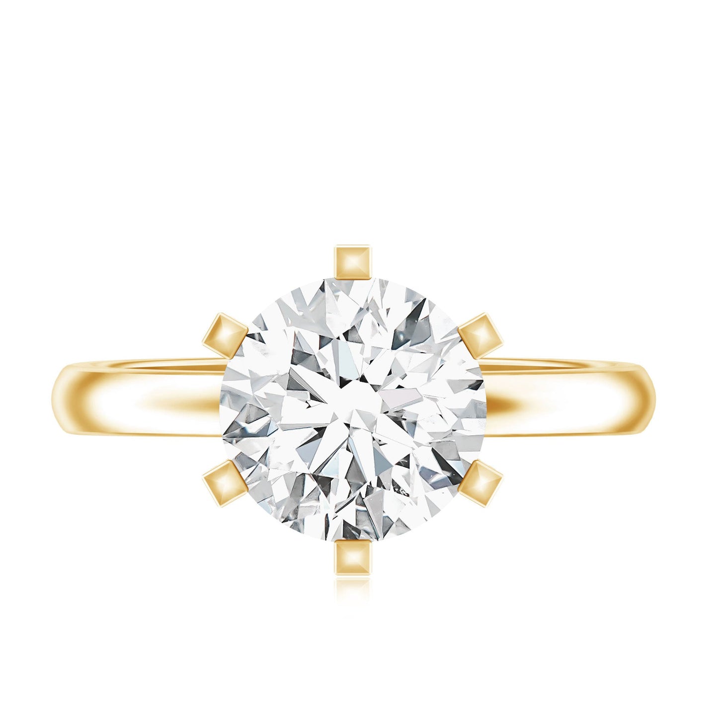 8 MM Round Brilliant Cut Lab Grown Diamond Engagement Ring