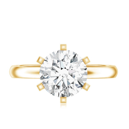 8 MM Round Brilliant Cut Lab Grown Diamond Engagement Ring