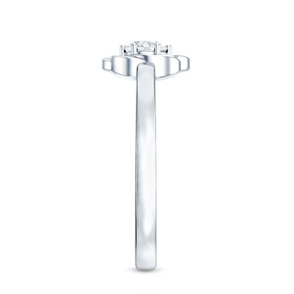 Solitaire Lab Grown Diamond Flower Promise Ring with Certificate