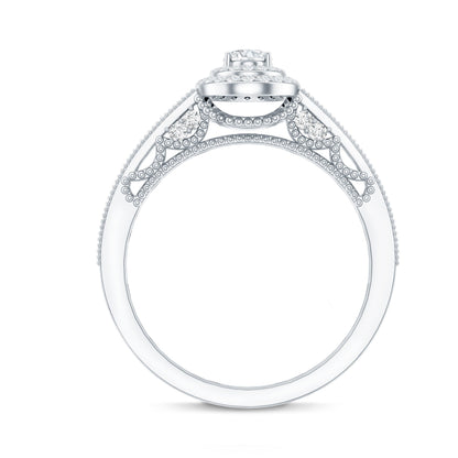 Vintage Inspired Lab Grown Diamond Double Halo Engagement Ring