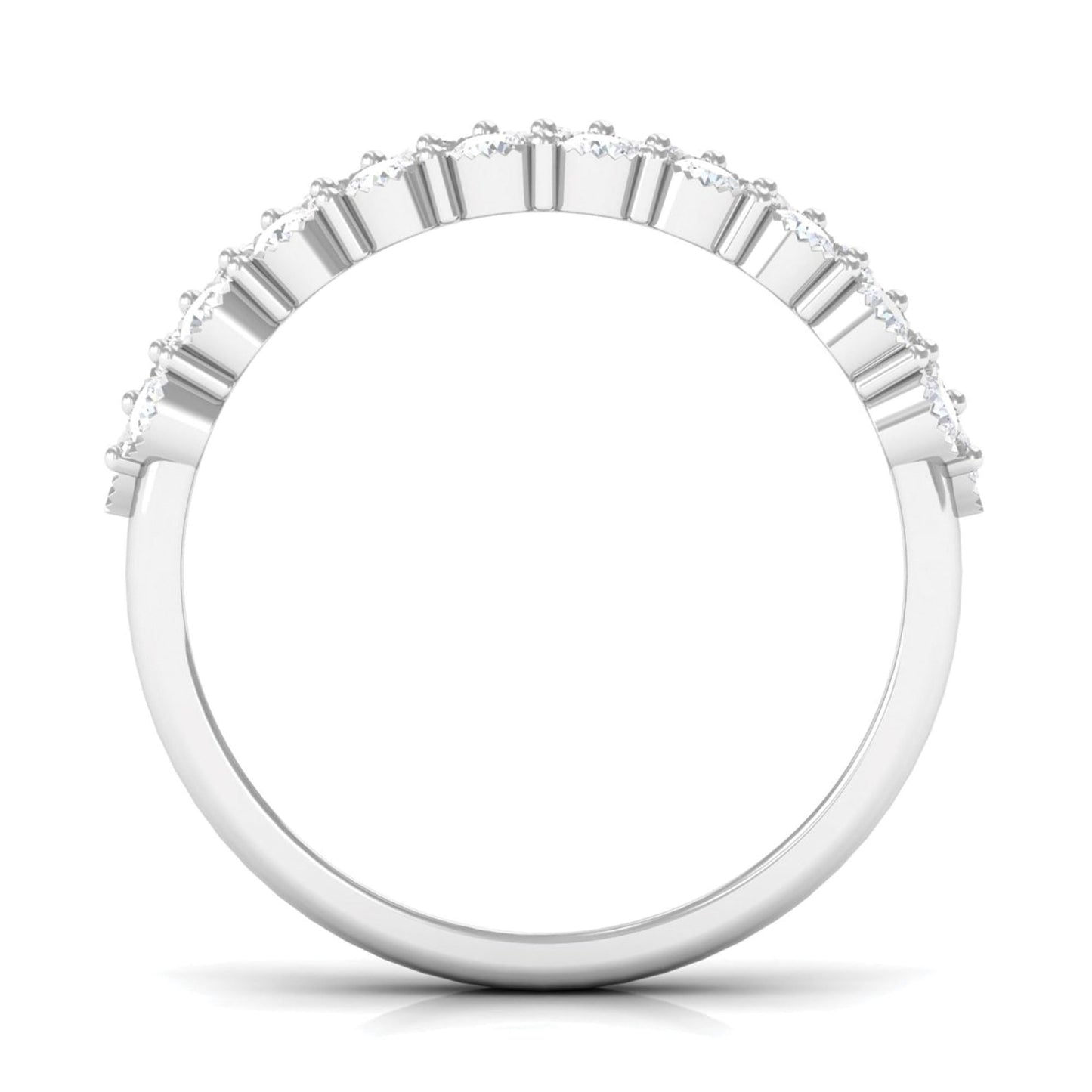 3 Row Lab Grown Diamond Wide Wedding Band with Certificate