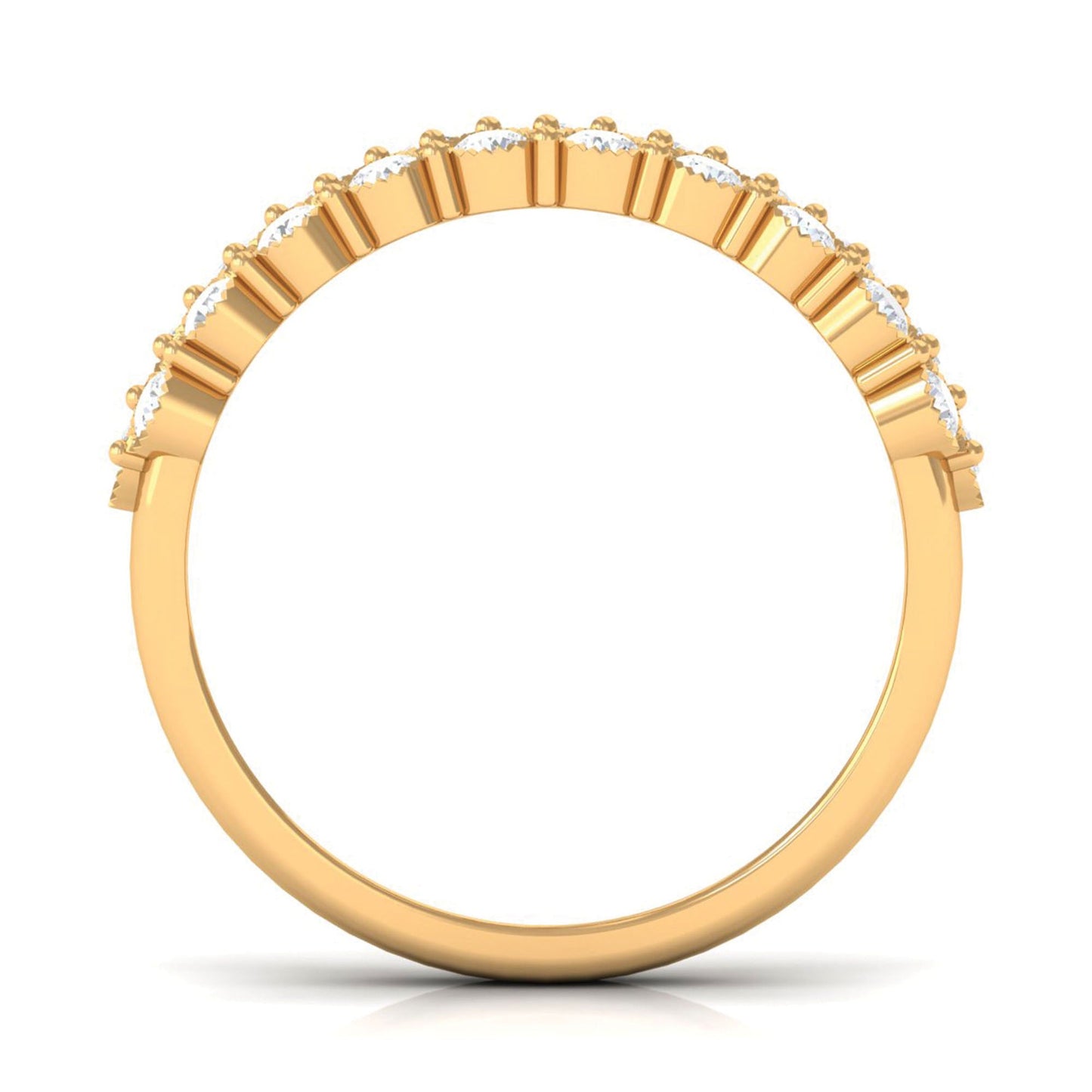 3 Row Lab Grown Diamond Wide Wedding Band with Certificate