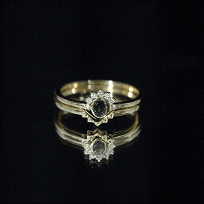Real London Blue Topaz Engagement Ring With Enhancer in Silver