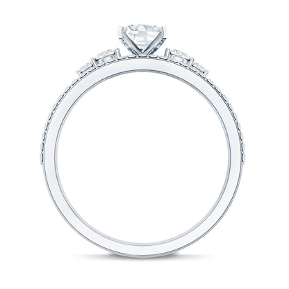 Certified Moissanite Designer Halo Engagement Ring in Gold Plated Silver