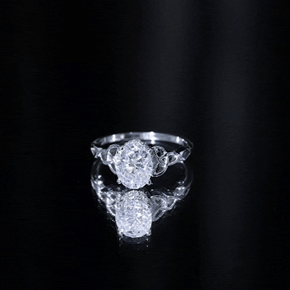 Certified 2 Carat Moissanite Hidden Halo Engagement Ring with Celtic Knot