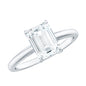 Certified 6X8MM Moissanite Emerald Cut Engagement Ring