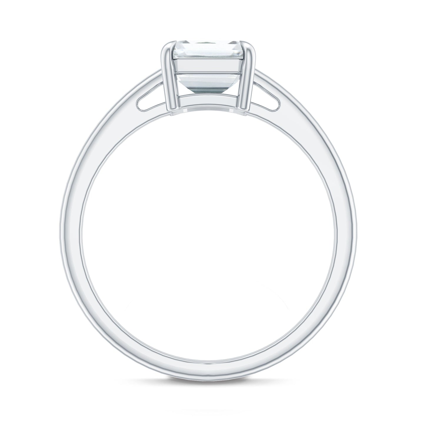 Certified 6X8MM Moissanite Emerald Cut Engagement Ring