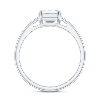 Certified 6X8MM Moissanite Emerald Cut Engagement Ring