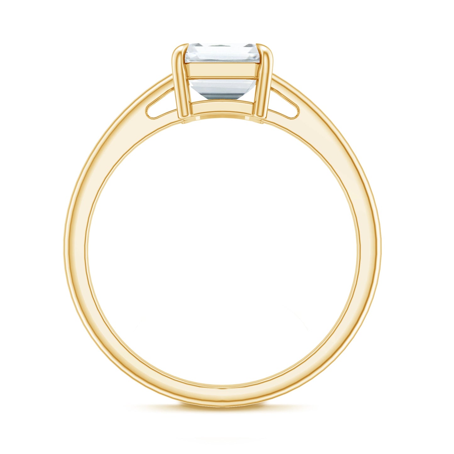 Certified 6X8MM Moissanite Emerald Cut Engagement Ring