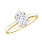 Certified 6X8mm Solitaire Moissanite Oval Engagement Ring