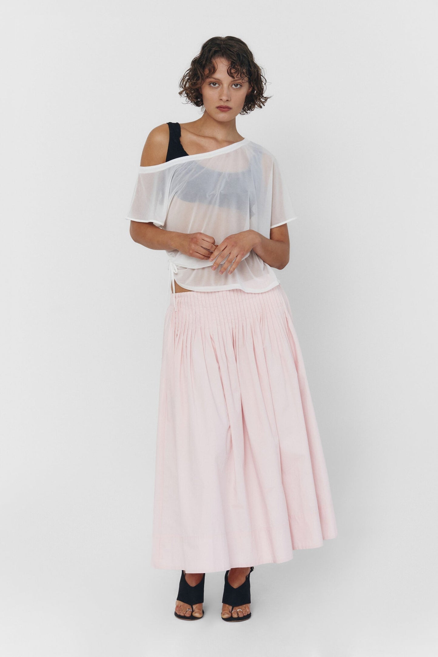 UIARA SKIRT IN BABY PINK findmenowthelabel