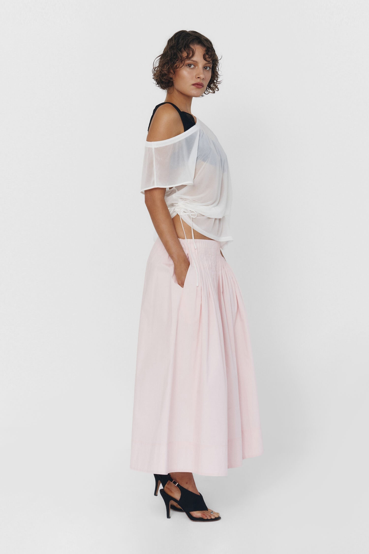 UIARA SKIRT IN BABY PINK findmenowthelabel