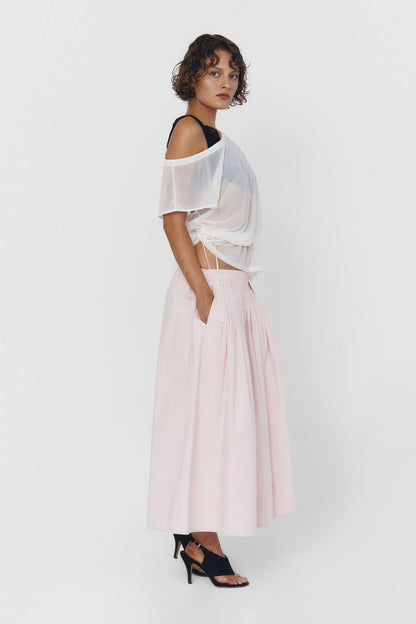UIARA SKIRT IN BABY PINK findmenowthelabel