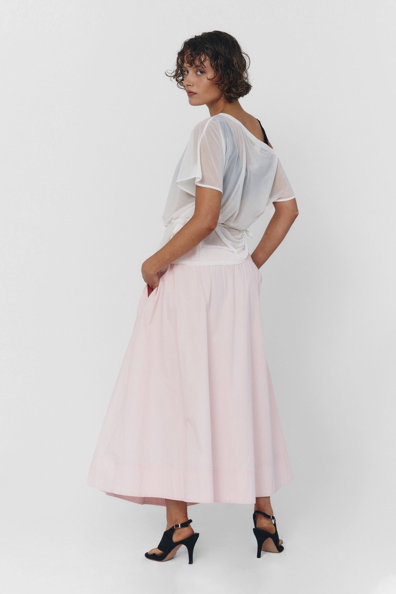 UIARA SKIRT IN BABY PINK findmenowthelabel