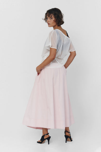 UIARA SKIRT IN BABY PINK findmenowthelabel