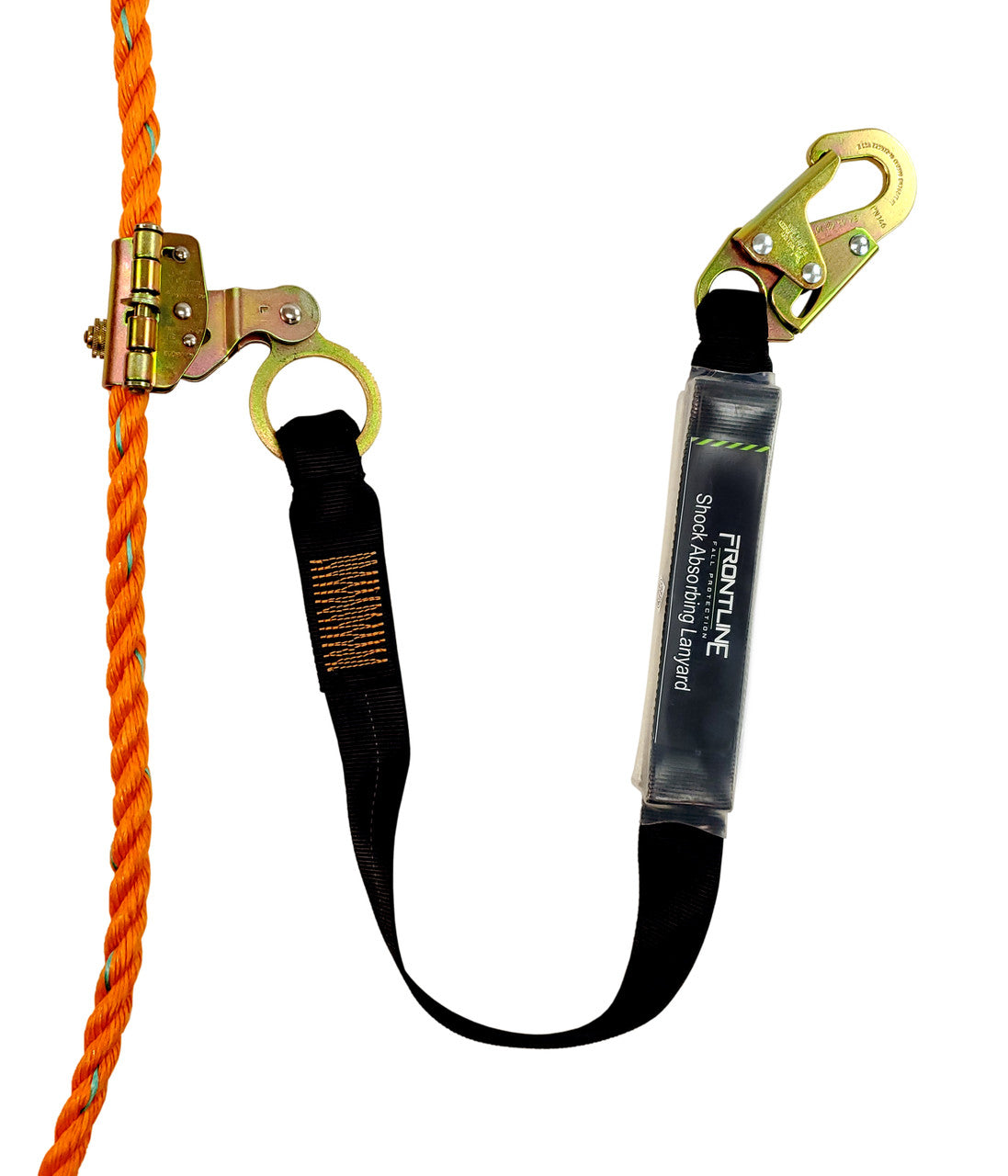 Frontline RGSS58ES Self-tracking Rope Grab 5/8" with 3' Lanyard VM Hardware