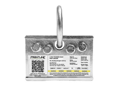 Frontline RO2W 2-Way Standing Seam Roof Anchor VM Hardware