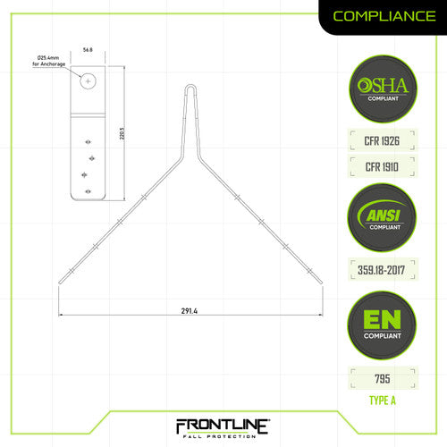 Frontline ROSU02 Hinged Steel Roof Anchor VM Hardware