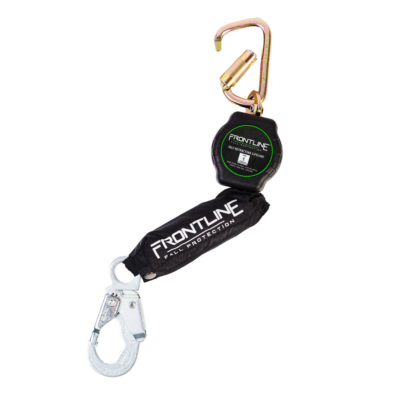 Frontline RPA061S 6' Aramid Fiber Web Single Leg SRL with Steel Snap Hook End VM Hardware