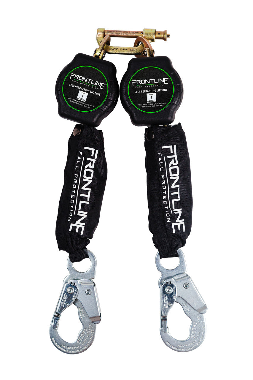 Frontline RPA062S Aramid Twin Fiber Web Single Leg 6' SRL with Steel Snap Hook Ends VM Hardware