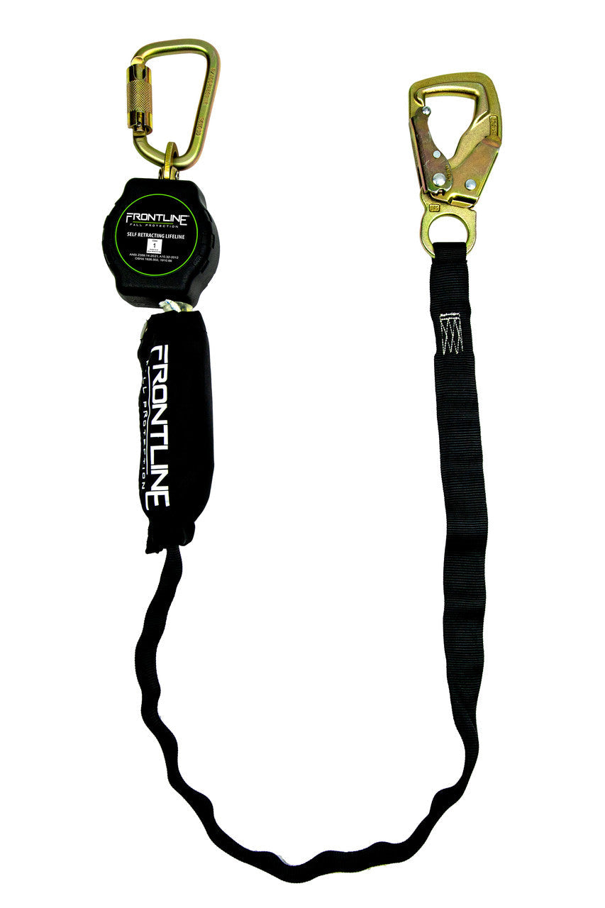 Frontline RPA091TB Tie Back Single Leg Web 9' SRL with Tie Back Hook End VM Hardware