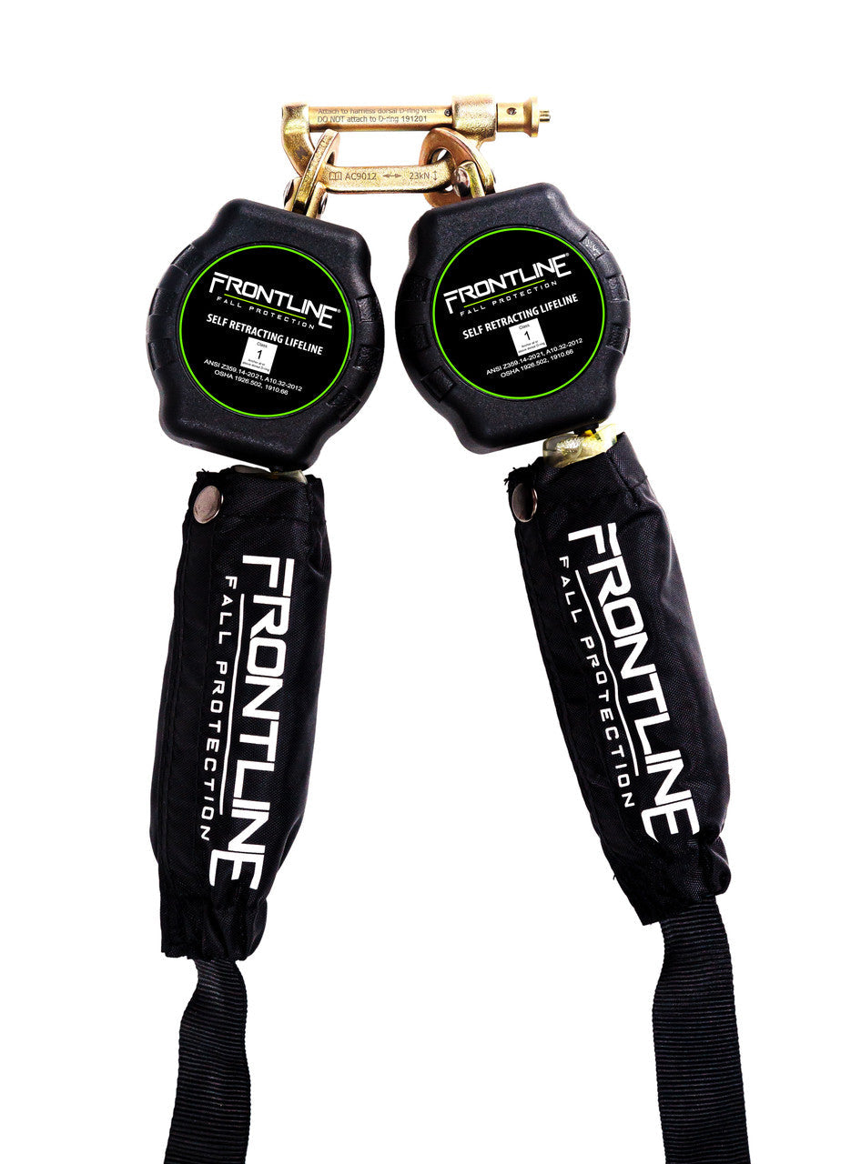 Frontline RPA092TB Tie Back Twin Leg Web 9' SRL with Tie Back Hook Ends VM Hardware