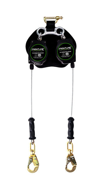 Frontline RPG082SLE Leading Edge Cable Twin Leg 8' SRL with Steel Snap Hook Ends VM Hardware