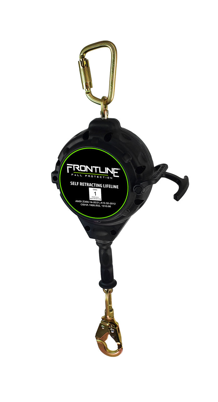 Frontline RPG30 30' Cable Single Leg SRL with Steel Snap Hook End with Carry on Handle and Tagline VM Hardware