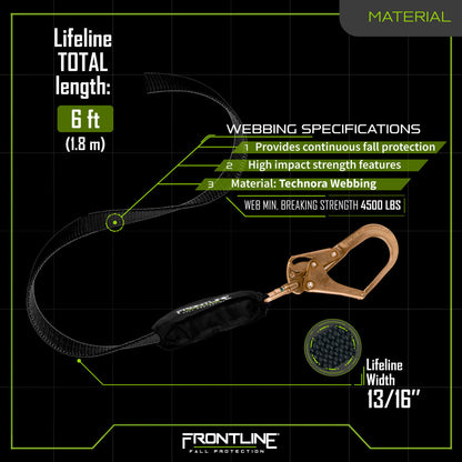 Frontline RPW062R Web Twin Leg 6' SRL with Steel Rebar Hook Ends VM Hardware