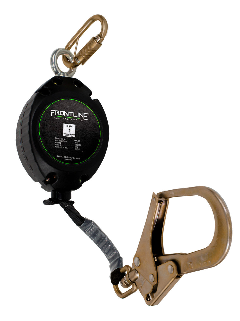 Frontline RPW20R Web Single Leg 20' SRL with Steel Rebar Hook End VM Hardware