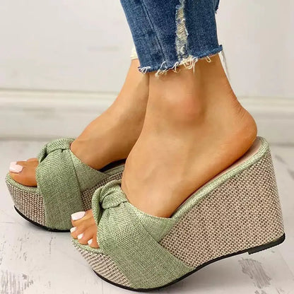 Fashion Slope Women's Bow Sandals and Slippers