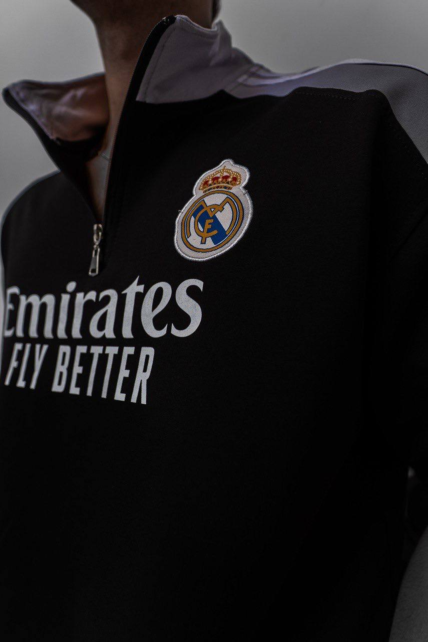 Real Madrid 25/26 Training Quarter-Zip Top - Official Football Training Jersey Withinblack