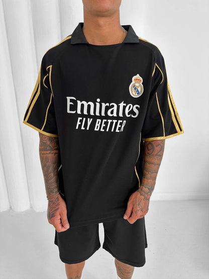Real Madrid Emirates Fly Better Jersey - Retro Football Shirt - Vintage Soccer Tee Withinblack