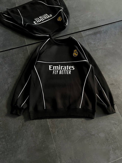 Real Madrid Oversized Sweatshirt - Black and White Options for Fans Withinblack
