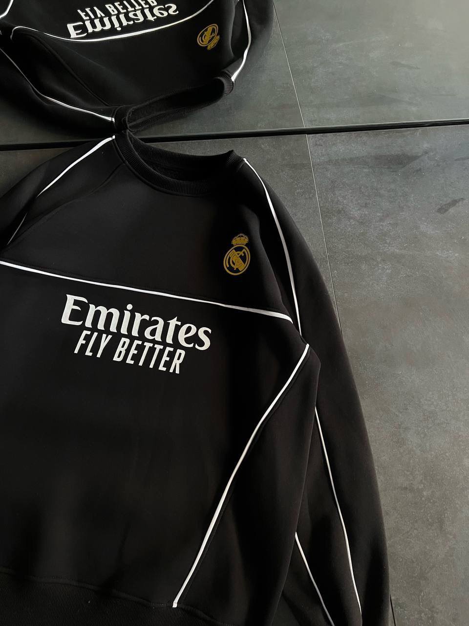 Real Madrid Oversized Sweatshirt - Black and White Options for Fans Withinblack
