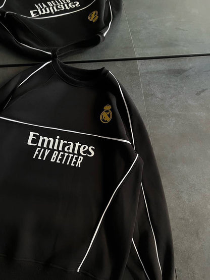 Real Madrid Oversized Sweatshirt - Black and White Options for Fans Withinblack