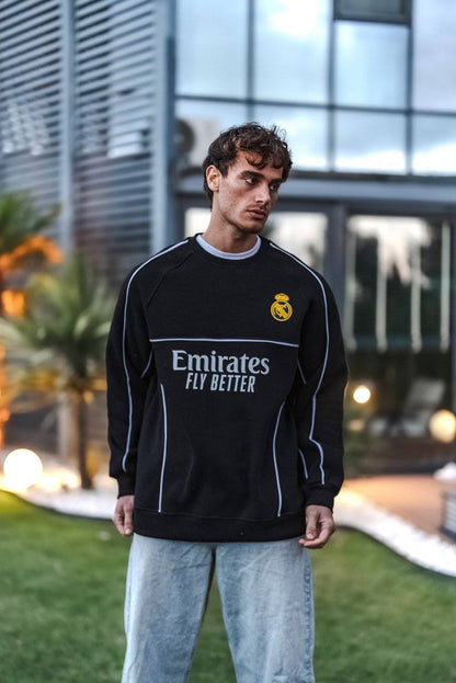 Real Madrid Oversized Sweatshirt - Black and White Options for Fans Withinblack