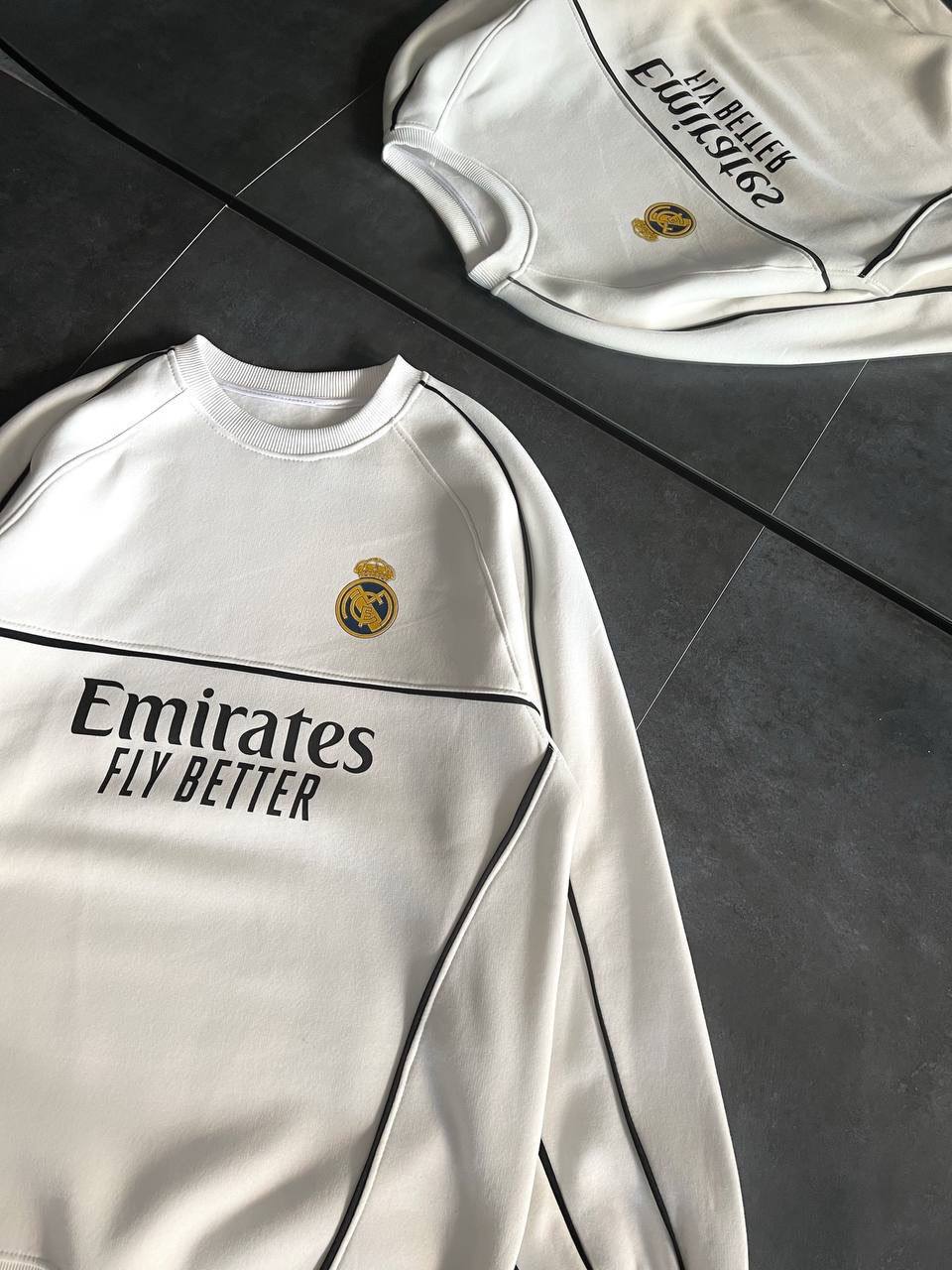 Real Madrid Oversized Sweatshirt - Black and White Options for Fans Withinblack