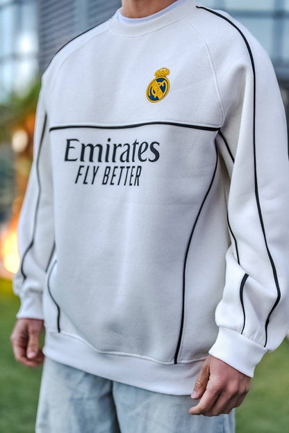 Real Madrid Oversized Sweatshirt - Black and White Options for Fans Withinblack
