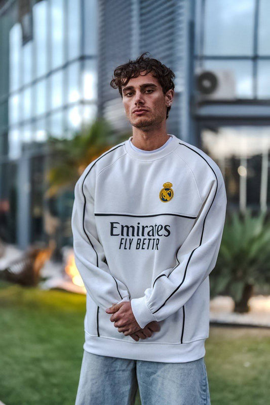 Real Madrid Oversized Sweatshirt - Black and White Options for Fans Withinblack