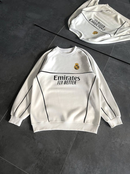 Real Madrid Oversized Sweatshirt - Black and White Options for Fans Withinblack