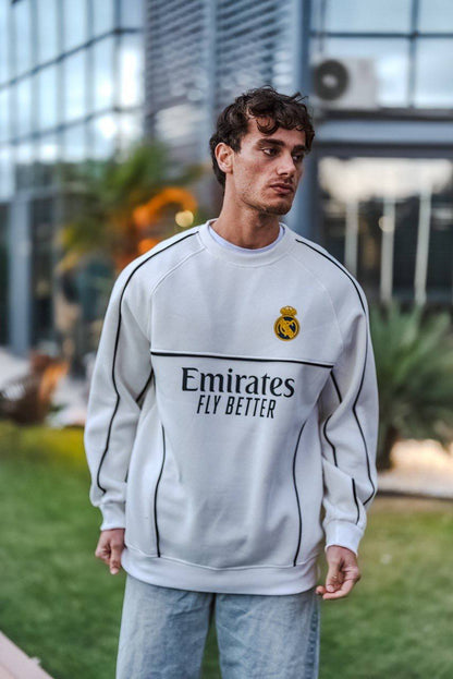 Real Madrid Oversized Sweatshirt - Black and White Options for Fans Withinblack